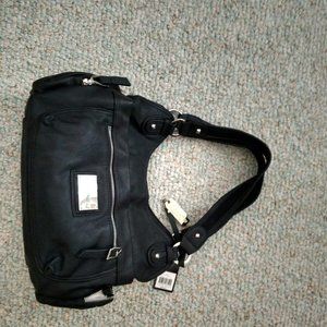 Rosetti black purse with compartments on the side